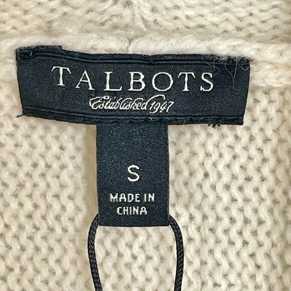 Talbots NWT Wool Angora Blend Cardigan in Cream | Classic Open Front Soft Knit S - Picture 4 of 11